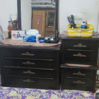 سلام فروش یه تختخواب ۲ نفره همراه با کمد لباس