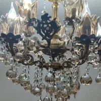 لوستر پنج شاخه ده شعله برنز سنگین