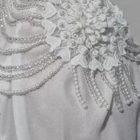 پیراهن سفید سنگ دوزی مناسب عقد و نامزدی|لباس|دورود, |دیوار