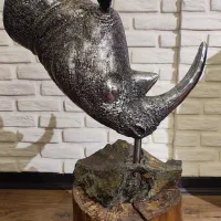 مجسمه فلزی کرگدن