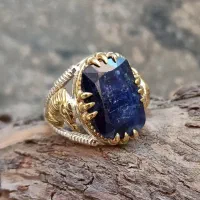 انگشتر نقره اسپرت یاقوت کبود عقاب