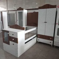 سرویس خواب سیسمونی بچه کمد تخت نوزاد نوجوان ضربدری|تخت و صندلی بچه|مشهد, بهمن|دیوار