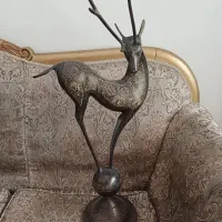 گوزن شاخ دار سیاه قلم جنس برنج