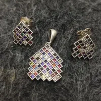 ست گوشواره و پلاک نقره
