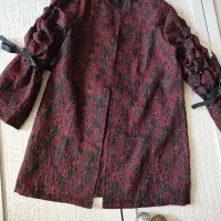 مانتو کتی ژاکارد زرشکی و کت پولک نقره ای مجلسی|لباس|شهرکرد, |دیوار