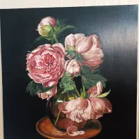 نقاشی رنگ روغن پیونی سایز ۷۰ در ۷۰