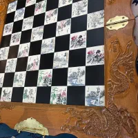 شطرنج تاشو تمام چوب منبت کاری کاملانو|کلکسیون و سرگرمی|تهران, تهرانسر شمالی|دیوار