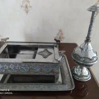 جا اسپندی با سینی زیر و گلاب پاش