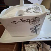 سرویس چینی گل برجسته|ظروف سرو و پذیرایی|قم, کیوانفر|دیوار