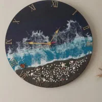 ساعت رزین دیواری طرح دریا|ساعت دیواری و تزئینی|ری, دیلمان|دیوار