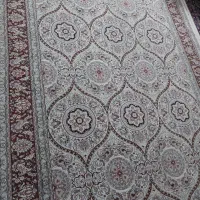 فرش شیش متری ماشینی کرم خوش نقش
