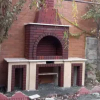 آجر نسوز و باربیکیو مدرن.سنتی آبنما آتشکده.شومینه