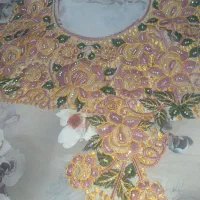 مخور کرپ نخ گلدوزی شده و دوخته شده نو