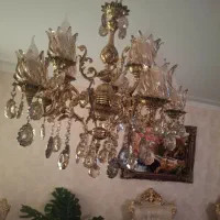 یک عددلوستر برنز پنج شاخه ده شعله|لوستر و چراغ آویز|تبریز, |دیوار