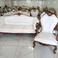 مبل کلاسیک تمام چوبراش بالسمه کاری زیبامبلمان عزتی