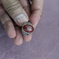 انگشتر عقیق با رکاب نقره