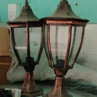 چراغ سر ستون فلزو شیشه|لوستر و چراغ آویز|کرمان, |دیوار