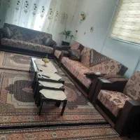 مبل تخت شو .راحتی در حد نو با چهار عسلی شیشه ای|مبلمان خانگی و میز عسلی|مشگین شهر, |دیوار