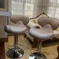 2 عدد صندلی پایه استیل قابل تنظیم