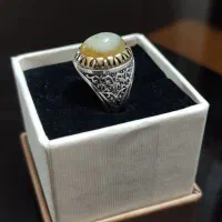 انگشتر نقره باباقوری کهنه مژه دار