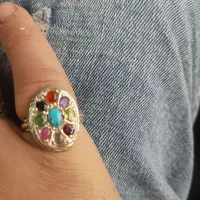 انگشتر نقره 9جواهر