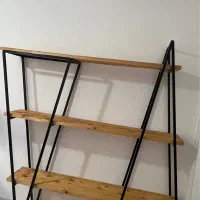 شلف ایستاده اهنی چوبی|کتابخانه، شلف، قفسههای دیواری|لنگرود, |دیوار