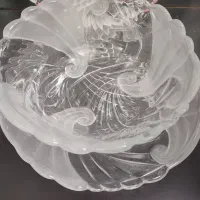 میوه خوری و شیرینی خوری کریستال ژاپن گل برجسته