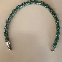 دستبند نقره زنانه زمرد طبیعی