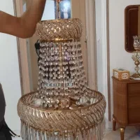 لوستر کریستال همرا با دیوار کوب|لوستر و چراغ آویز|تهران, پرستار|دیوار