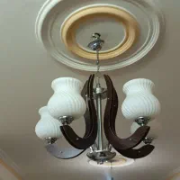 یک جفت لوستر 5شاخه یک لوستر شش شاخه برنز و سرخ کن