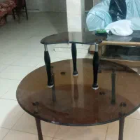 میز شیشه بیض گرد