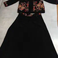 کت ودامن سوزندوزی شده جنس مخمل