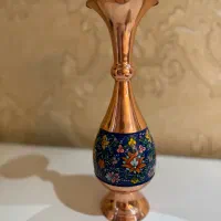 گلدان مسی و مینا کاری