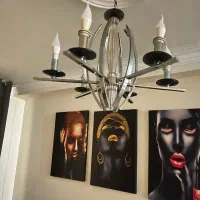 لوستر ۶ شاخه استیل