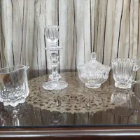 شمعدان کریستال قدیمی ،قندان وجاشکری الماسی ژاپنی