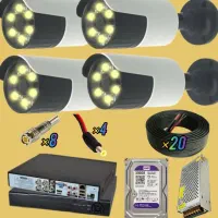 دوربین مداربسته *+× تقویم شمسی و کابل ترکیبی+