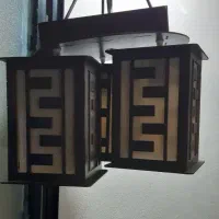لوستر سه شاخه چوبی