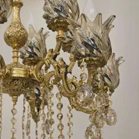 لوستر تمام برنز ۱۲ شعله برنز عاشری شعبه اشراق|لوستر و چراغ آویز|زنجان, |دیوار