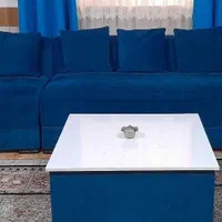 مبل ۸نفره پارچه تعویض شده.همراه تخت و ۲عدد پاف|مبلمان خانگی و میز عسلی|فاضل آباد, |دیوار