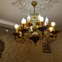 دوعدد لوستر برنز ۸ شاخه ۱۶ شعله سالم سالم
