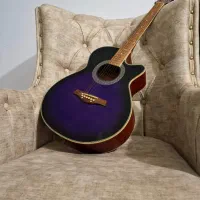 گیتار یاماها مدل آکوستیک بنفش رنگ|گیتار، بیس، امپلیفایر|بابلسر, |دیوار