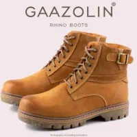 نیم بوت چرم طبیعی راینو گازولین