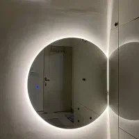 آینه گرد قطر ۱۰۰ و ۹۰ سندبلاست لمسی|آینه|ساری, |دیوار