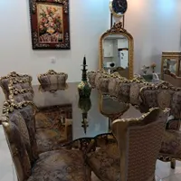 مبلمان۹ نفره و میز غذاخوری ۸نفری با ۲عدد ویترین ست|مبلمان خانگی و میز عسلی|تهران, کوی بیمه|دیوار