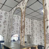 آینه دیواری فورتیک دو سر گرد طلایی زرکالا|آینه|یاسوج, |دیوار