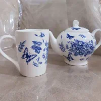 قوری وماگ قلم آبی|قوری، کتری، قهوهساز دستی|کرمانشاه, |دیوار