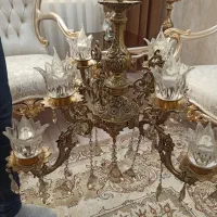 لوستر ۸ شعله رز شاهی سیاه قلم