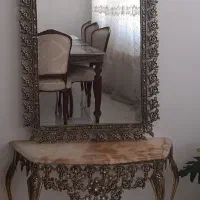 آینه کنسول  برنز  ساعت برنز