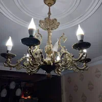 دو عدد لوستر شش شاخه برنزی