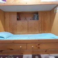 تخت دوطبقه تمام چوب خالص|تخت و سرویس خواب|تایباد, |دیوار